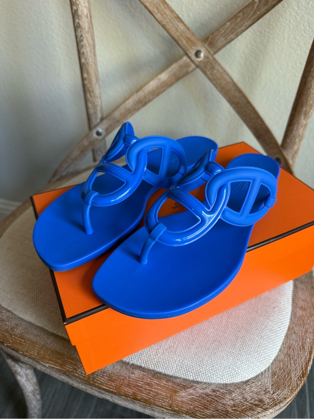 Hermes egerie sandals blue
